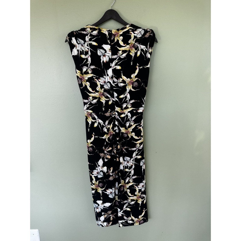 Jason Wu Midi Dress Size 8 Wild Orchid Jersey Cross Over Rouching Black …​​ - Picture 12 of 15